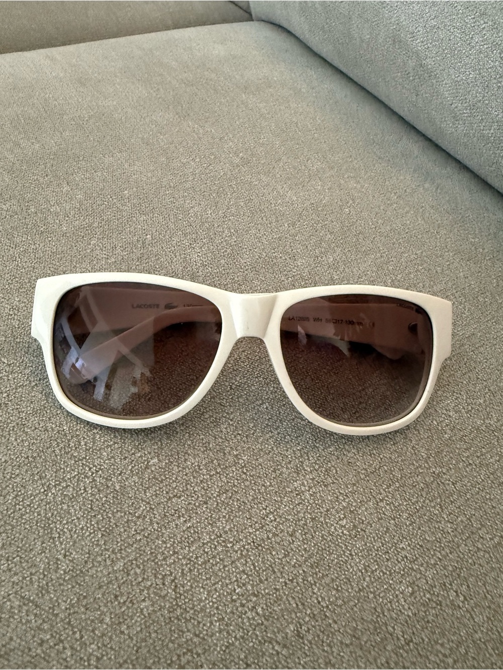 Lacoste Kids Size White Frame Sunglasses with Brown Lenses